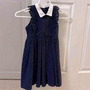 Size 5 Navy Blue Eyelet Janie and Jack Dress